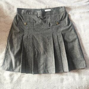 LOFT Houndstooth Brushed Flannel Pleated Pocket Skirt size 6